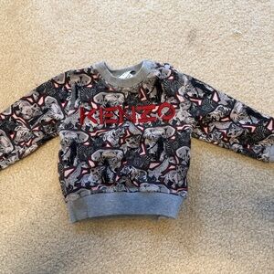 Kenzo Kids Gray and Red Graphic Sweatshirt - SZ 2A/86
